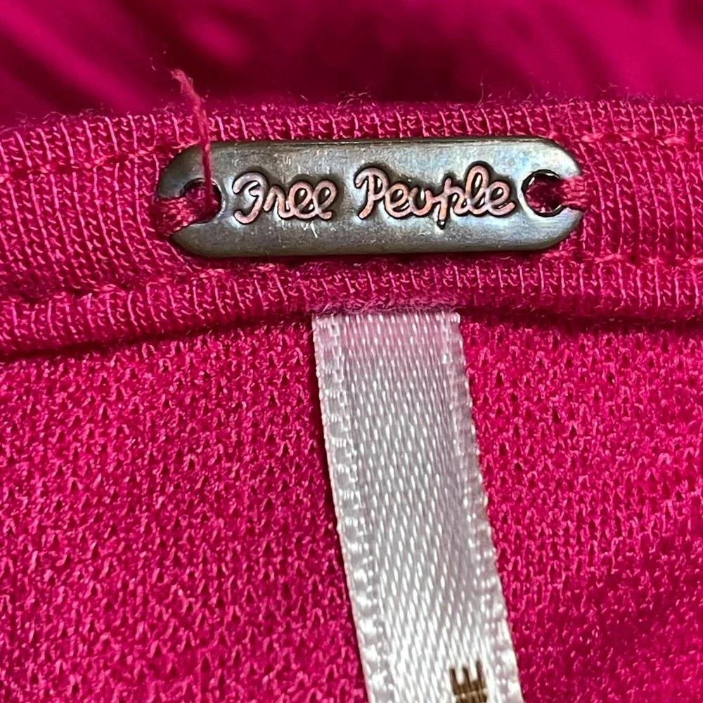 Free People Babydoll Dress Womens Medium Pink Barbiecore Puff‎ Sleeve Open Back